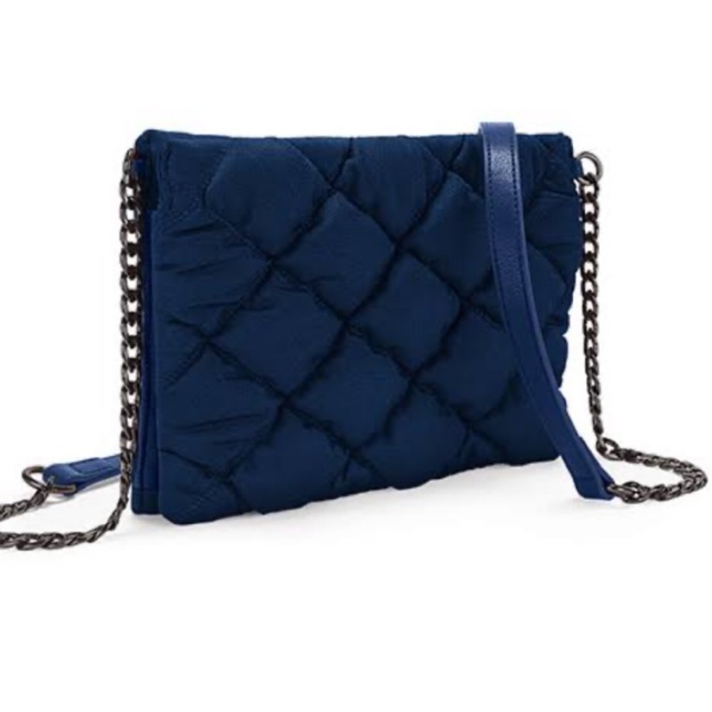 Folli Follie Blue Quilted Crossbody Bag